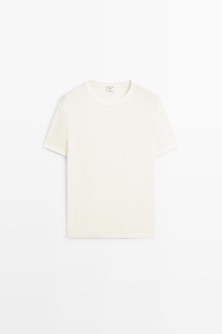 Massimo Dutti Футболка с коротким рукавом - STUDIO - STUDIO, натуральный/кремовый