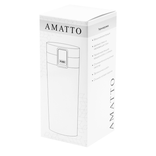 Термокружка Amatto, черный полуматовый