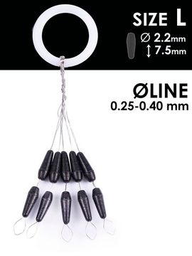 Стопоры резиновые Salmo RUBBER CONE STOPS р.003L 10шт.