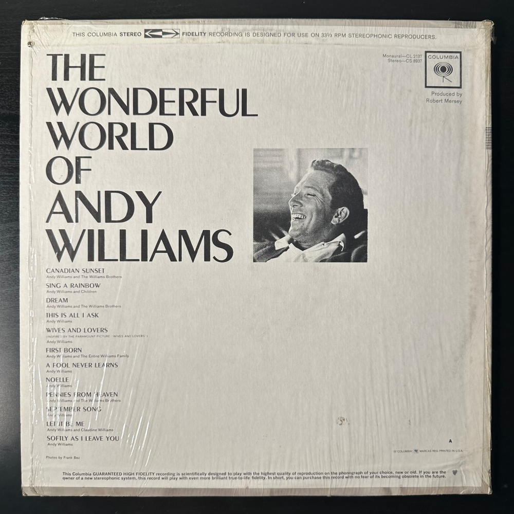 Andy Williams ‎– The Wonderful World Of Andy Williams (США)
