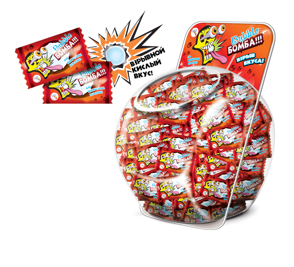 Жев. рез."BUBBLE Бомба" кола -4.5грх150шт(4бл)