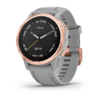 Часы FENIX 6S Sapphire розовое золото с серым ремешком
