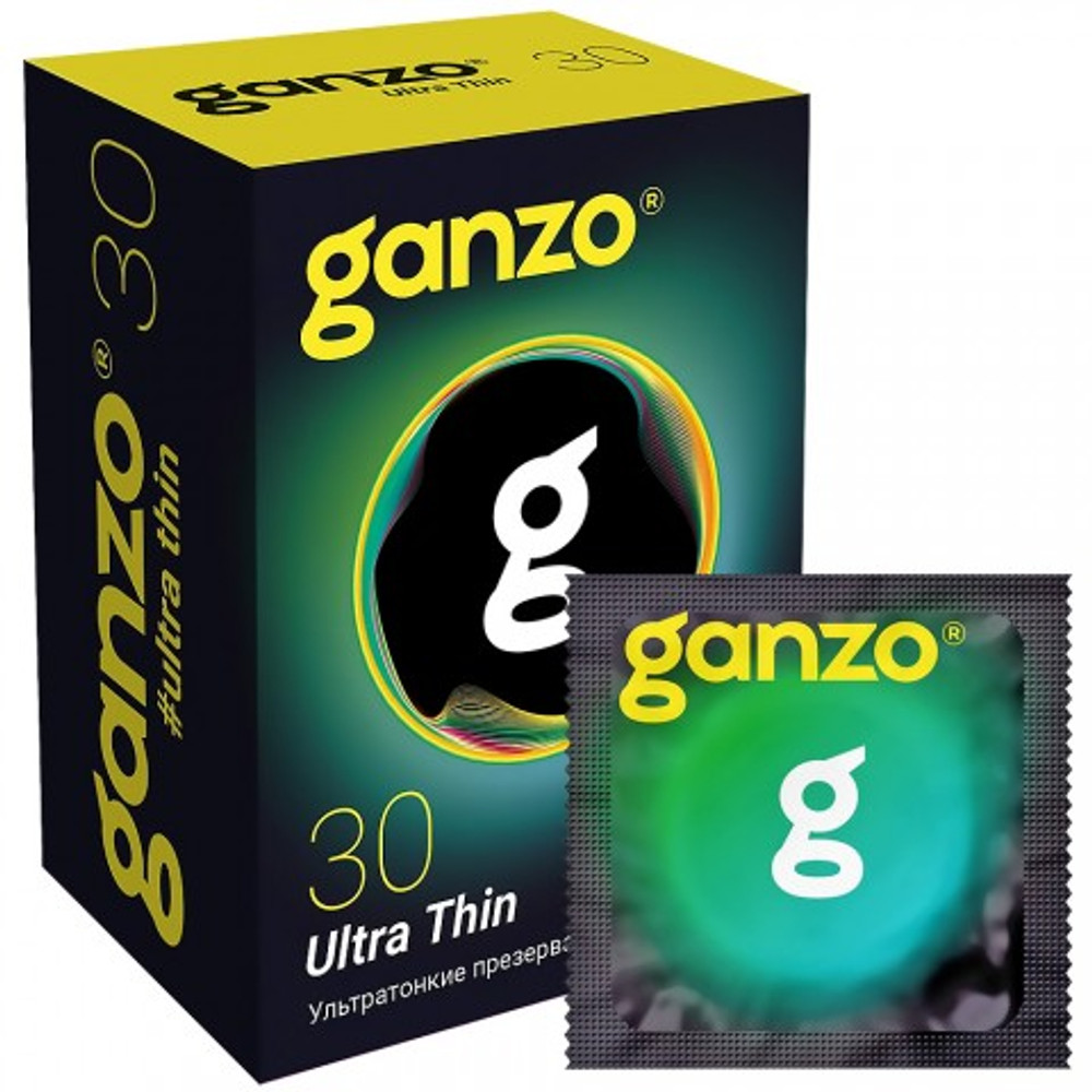 Презервативы ультратонкие Ganzo Ultra Thin Black Edition 30 шт.
