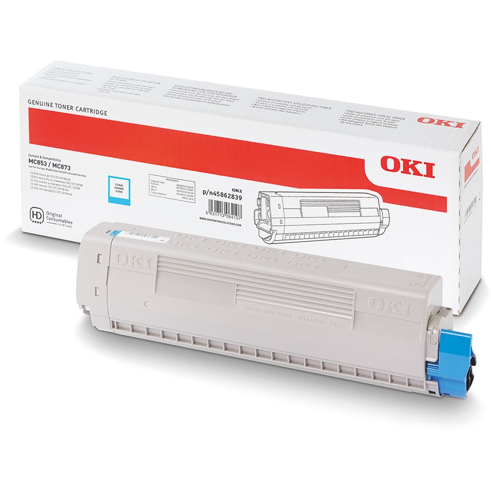 Тонер-картридж Oki MC853/MC873/MC883 cyan (7.3K) 45862851/45862839