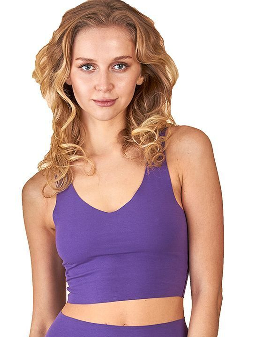 Короткий бесшовный топ (Размер: L) (Цвет: молочный)