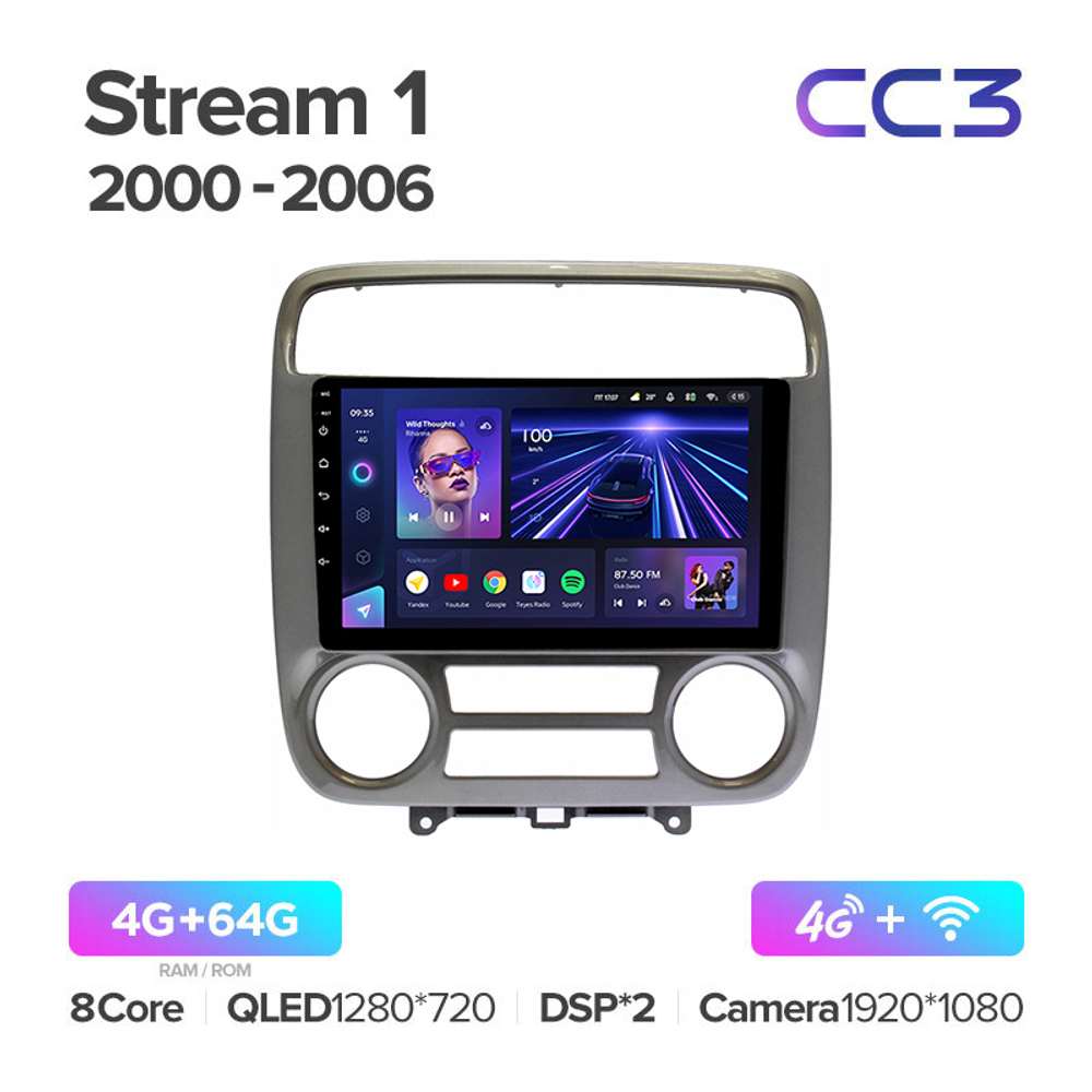Teyes CC3 9"для Honda Stream 1 2000-2006