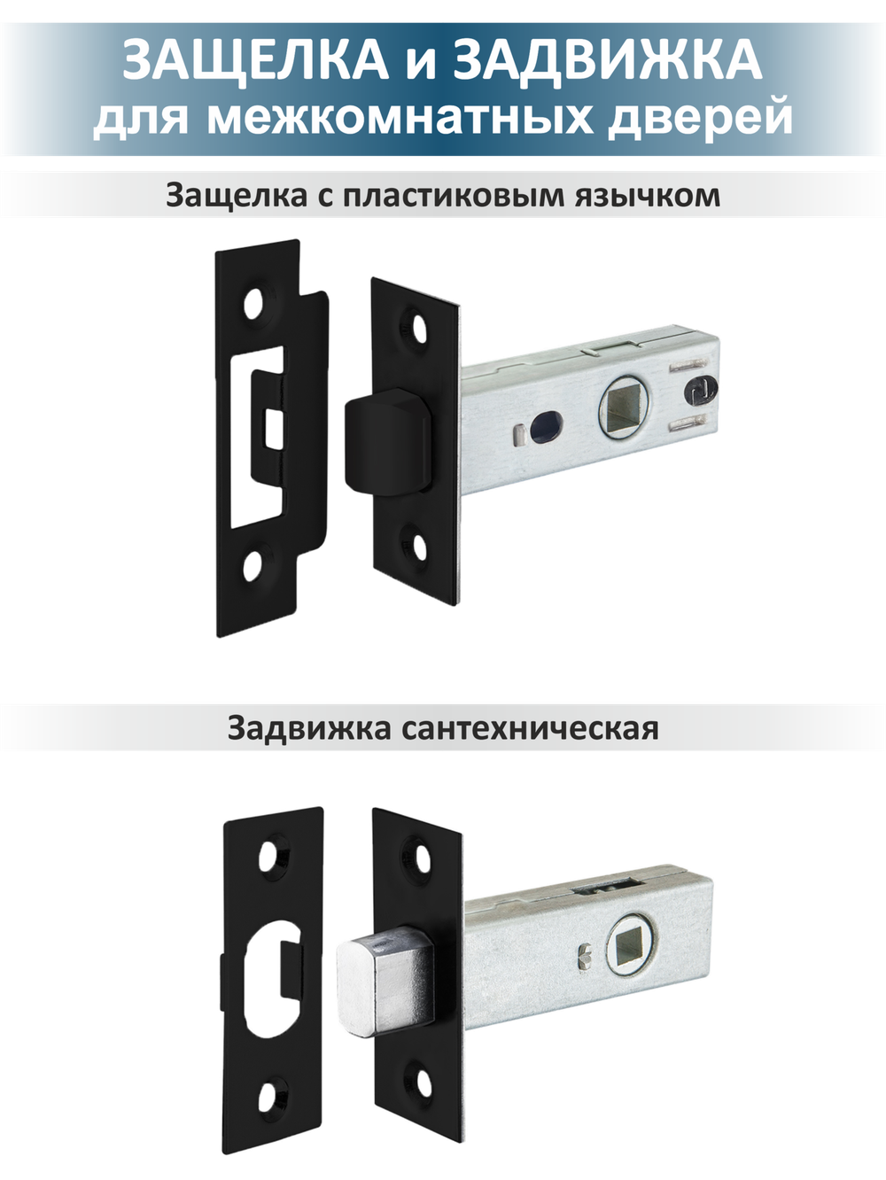 Ручка дверная с защелкой, задвижкой и поворотником OPTIMA