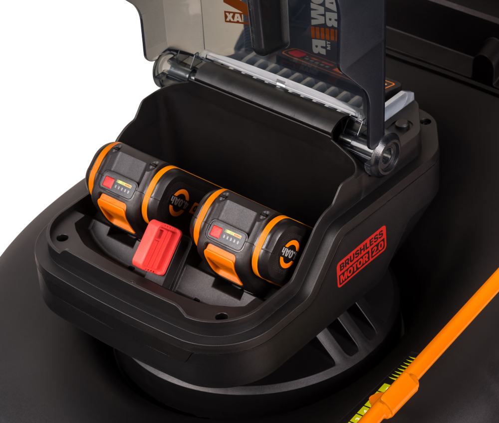 Газонокосилка аккумуляторная WORX WG748E 46 см бесщеточная 40В 4Ач х2 ЗУ 2А х2 коробка