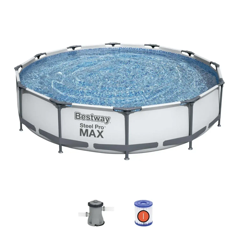 Бассейн каркасный Steel Pro MAX 366*76 см + фильтр-насос 1249 л/ч (I) Bestway (56416)