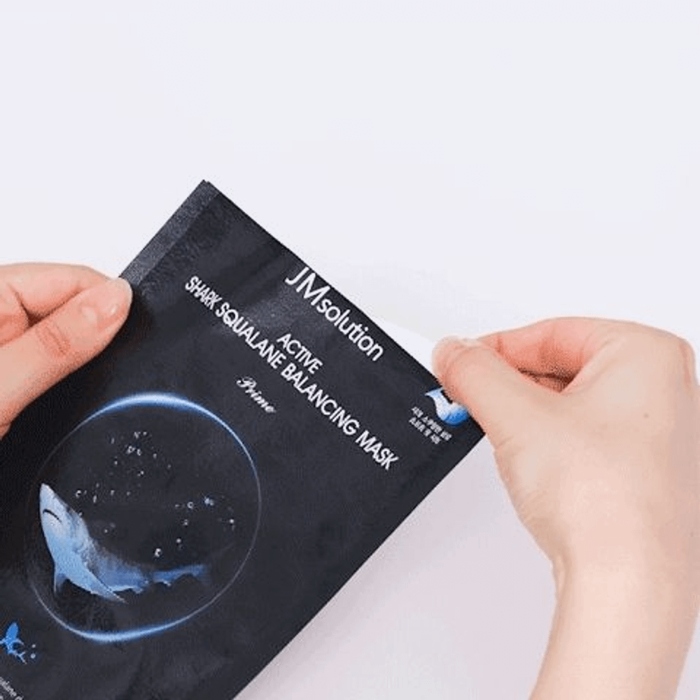 JMsolution Тканевая маска с акульим скваланом Active Shark Squalane Balancing Mask Prime