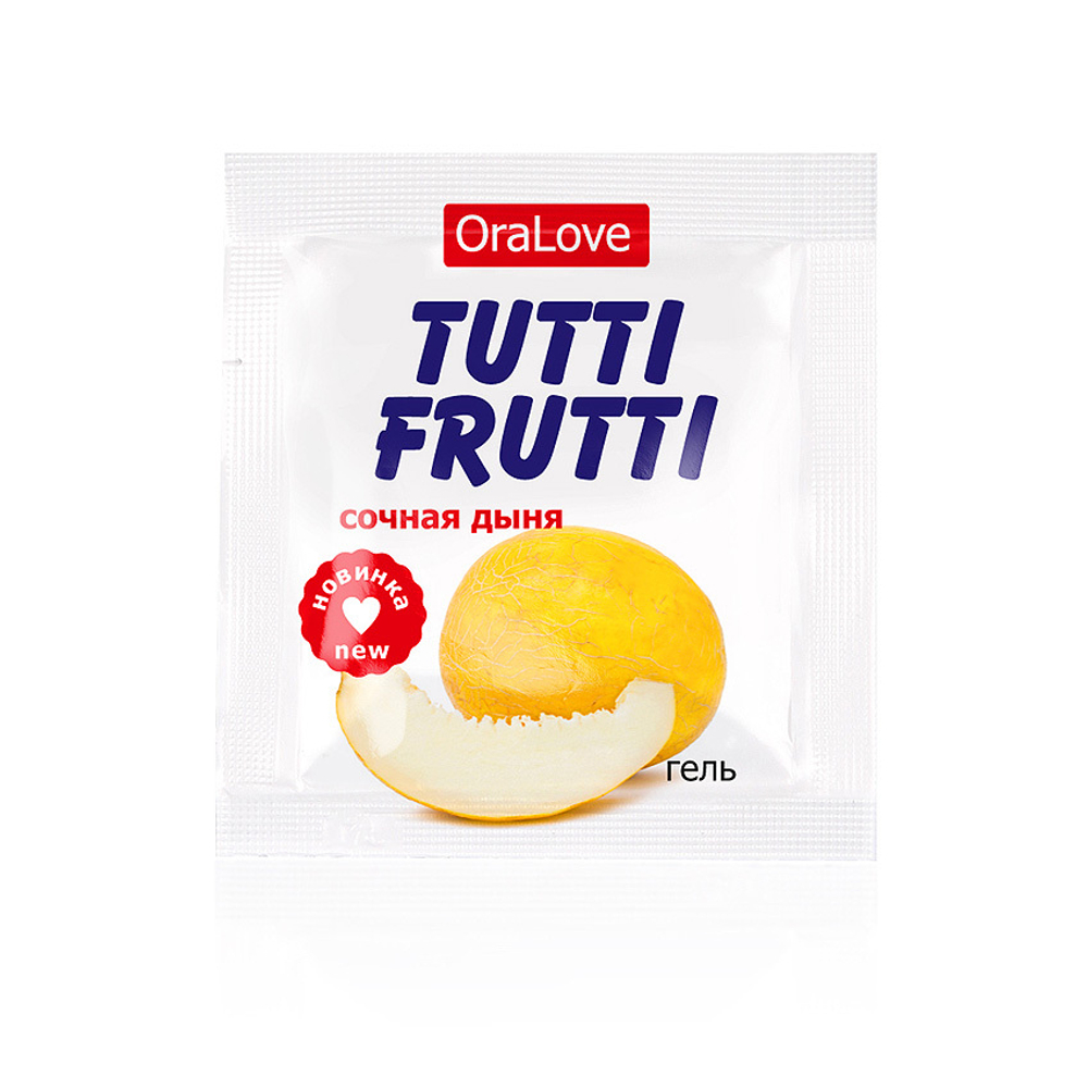 Съедобная гель-смазка Tutti-Frutti сочная дыня 4 г