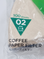 Бумажные фильтры для кофе Hario V60, 02 небеленые , 100 шт. (Япония)