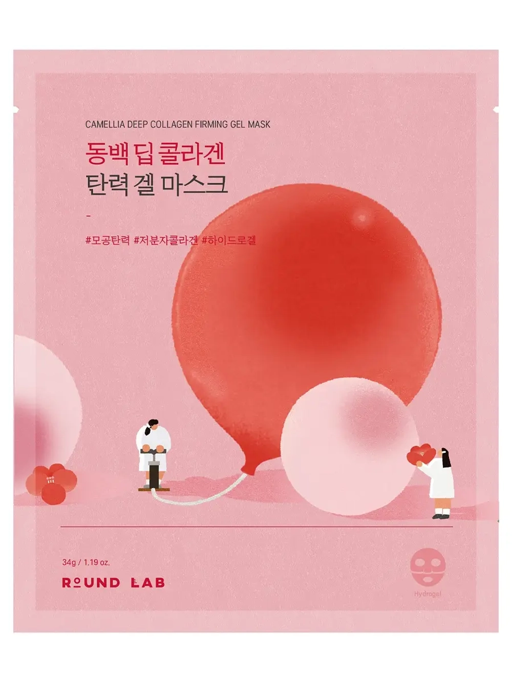 Round Lab Гидрогелевая маска с экстрактом камелии и коллагеном Camellia Deep Collagen Firming Gel Mask 34 гр