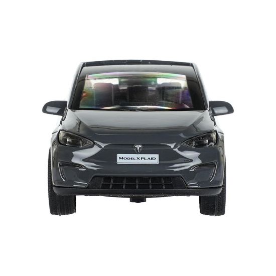 Машина металл tesla model x plaid 12 см, двери, серебрянный Технопарк