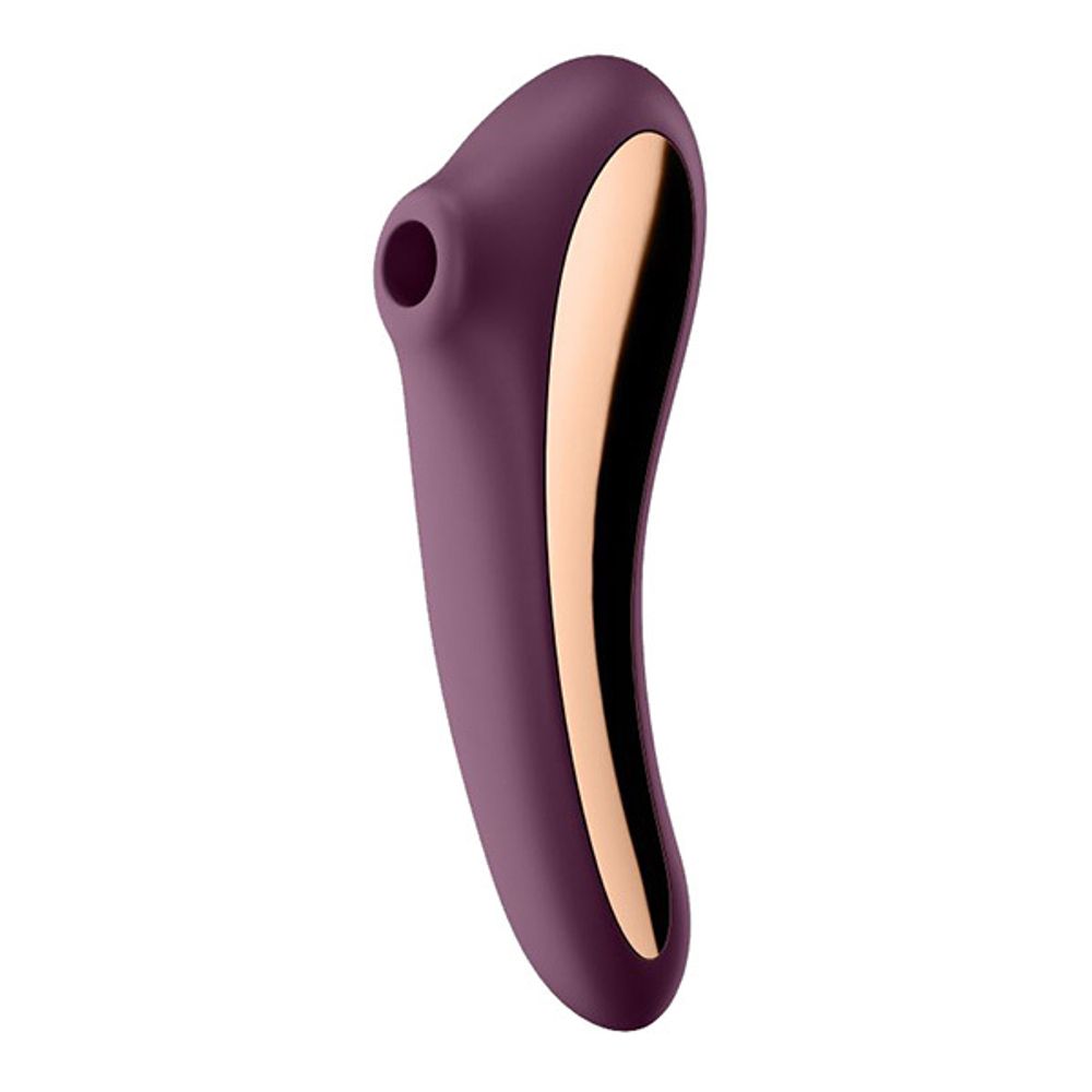 Фиолетовый вибромассажер с вакуумной стимуляцией Satisfyer Dual Kiss