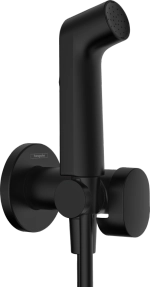 Комплект для гигиенического душа встроенный Hansgrohe Bidette 1jet S со шлангом и держателем, черный