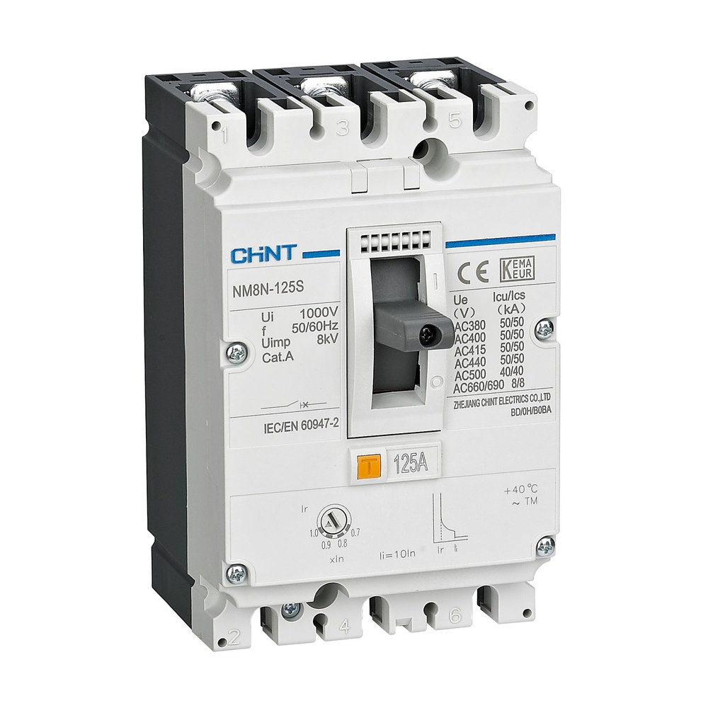 CHINT Авт. выкл. NM8N-125H TM 3P 100А 100кА с рег. термомаг. расцепителем (R)