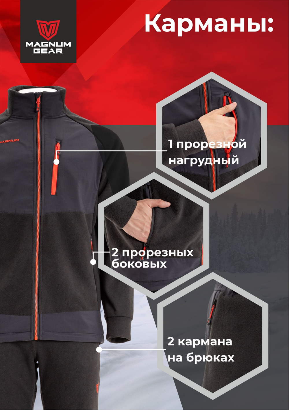 Костюм флисовый BASIS МАГНУМ черный