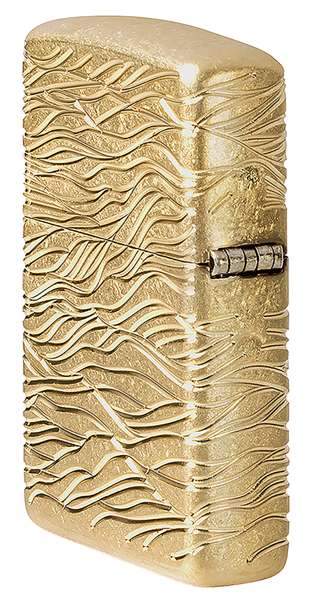 Зажигалка ZIPPO Armor Luxury Waves Design с покрытием Tumbled Brass, латунь/сталь, золотистая, матов