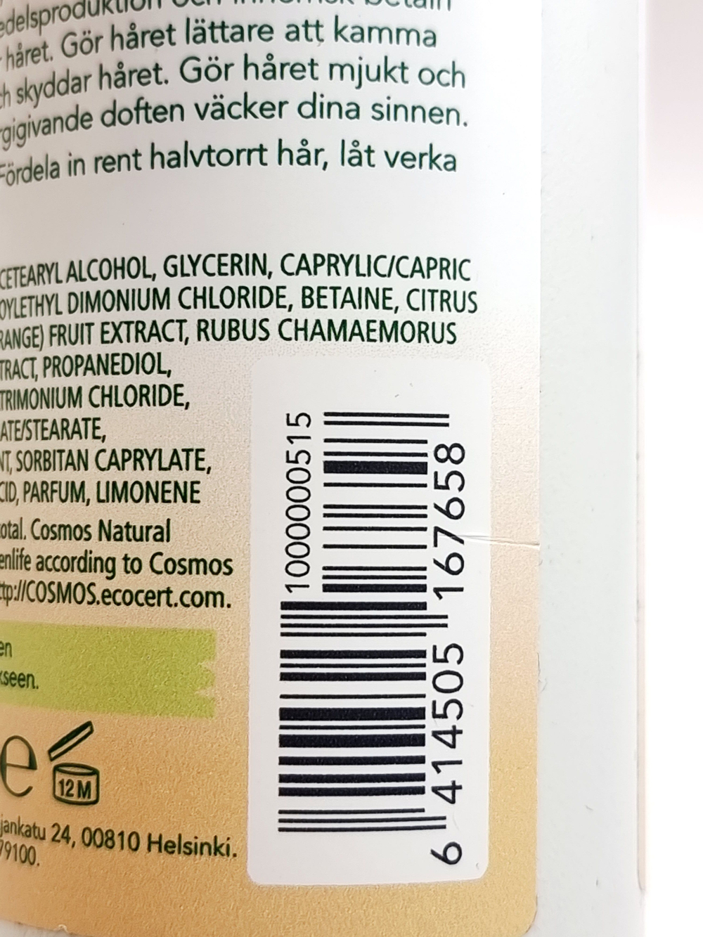 Кондиционер для волос против ломкости Eco by Herbina Golden Berry Anti-breakage hoitoaine с натуральными экстрактами 250 мл (из Финляндии)