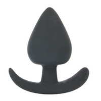 Черная каплевидная анальная силиконовая пробка 8см с ограничителем Bior Toys Sex Expert SEM-55099