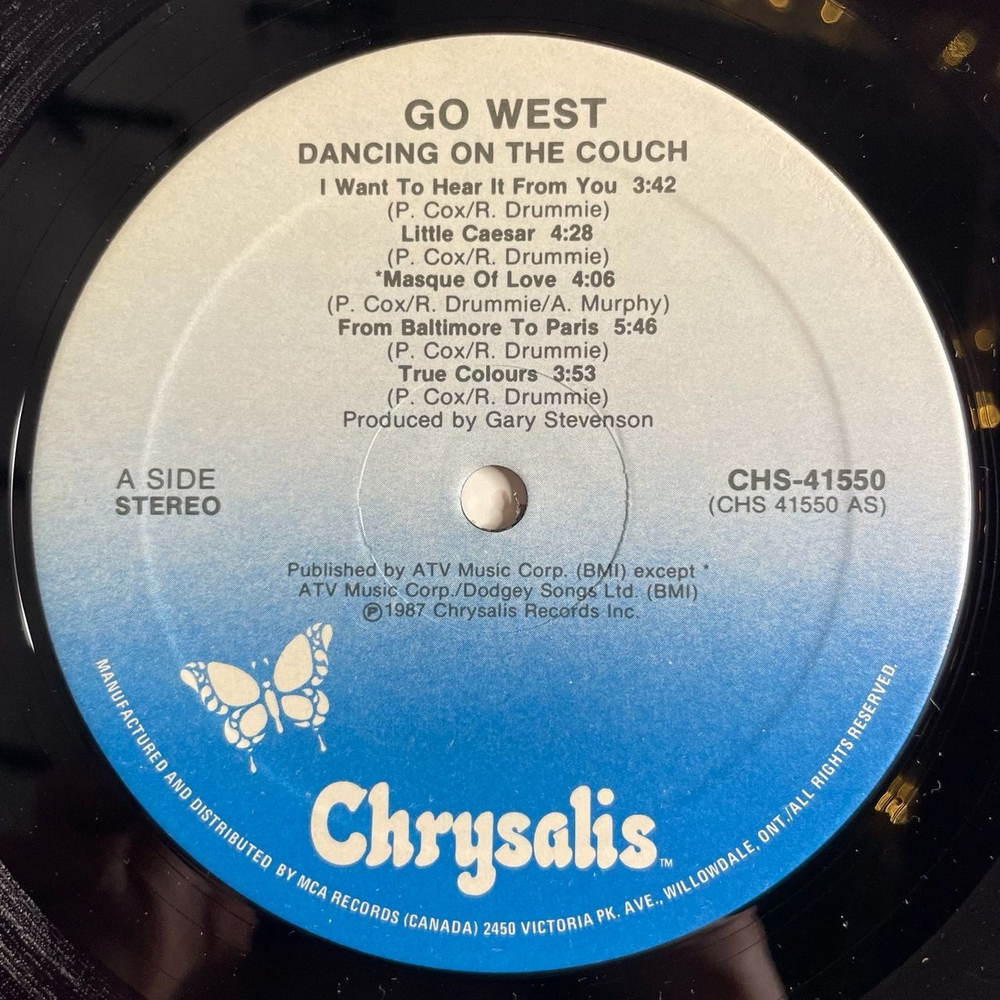 Винтажная виниловая пластинка LP Go West Dancing On The Couch (Canada 1987)