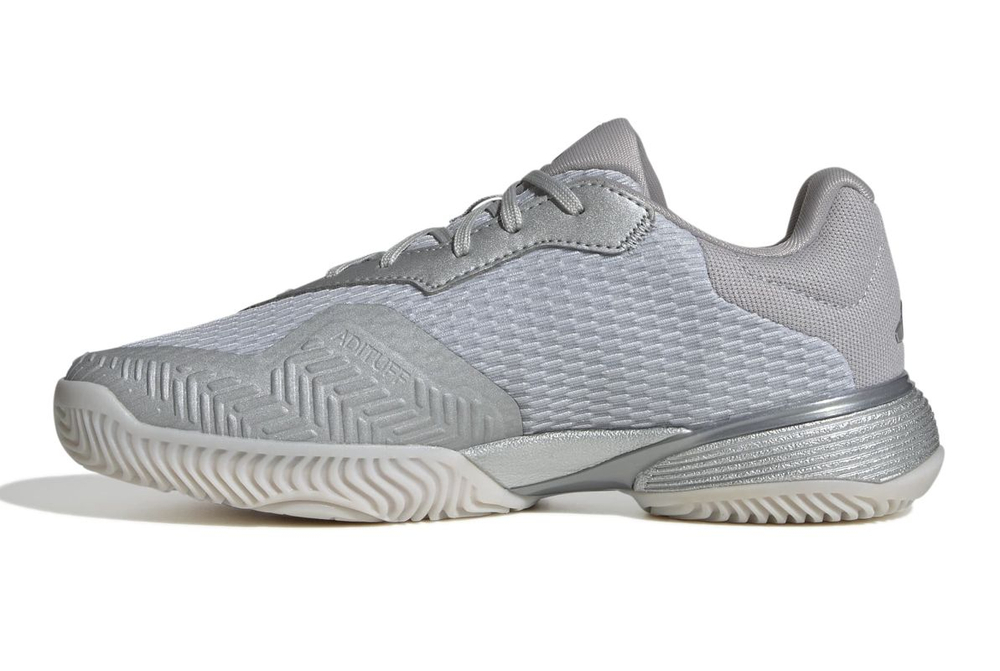 Детские теннисные кроссовки Adidas Barricade K - silver metallic/silver metallic/dash grey