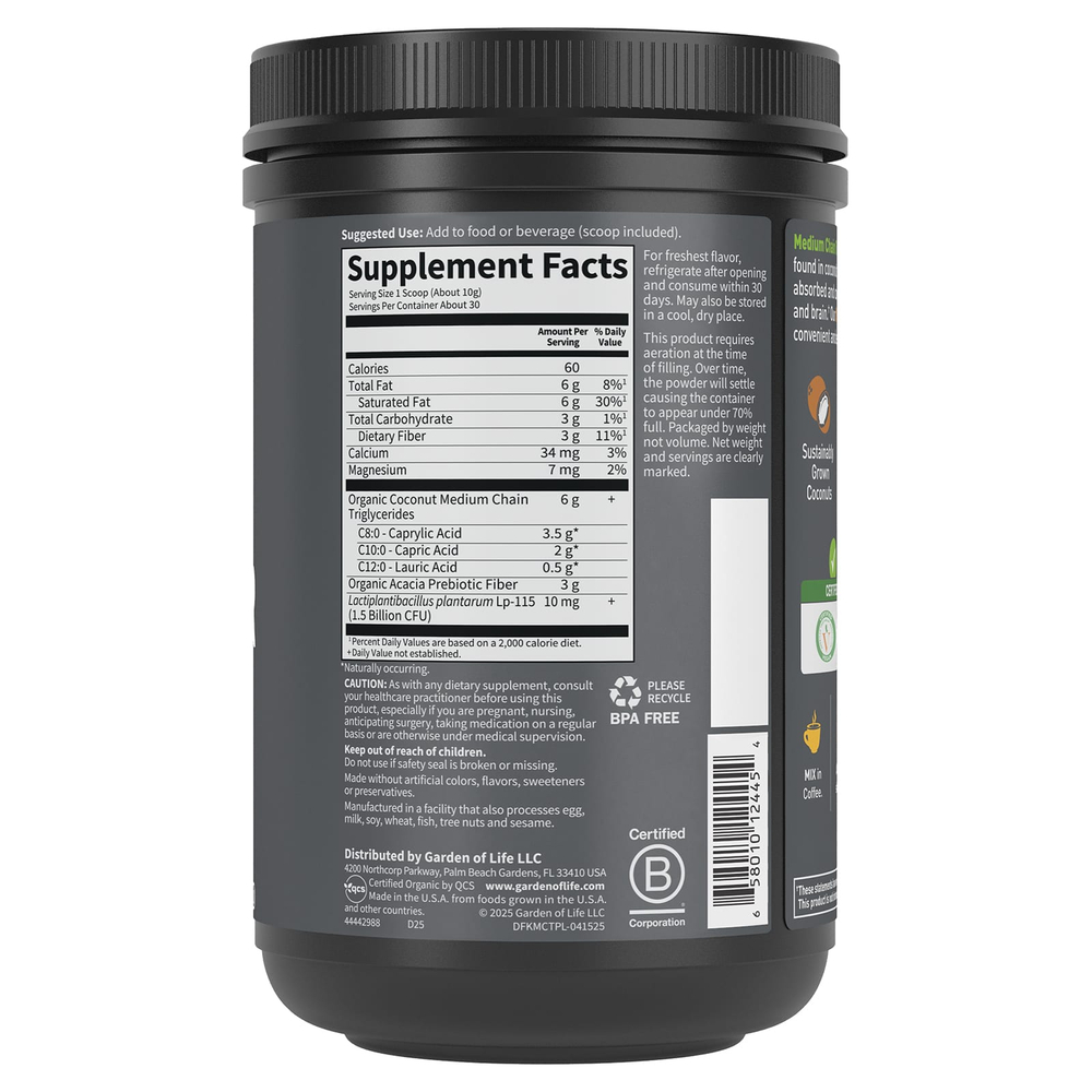 Garden of Life, Dr. Formulated Keto, органический порошок MCT, 300 г (10,58 унции)
