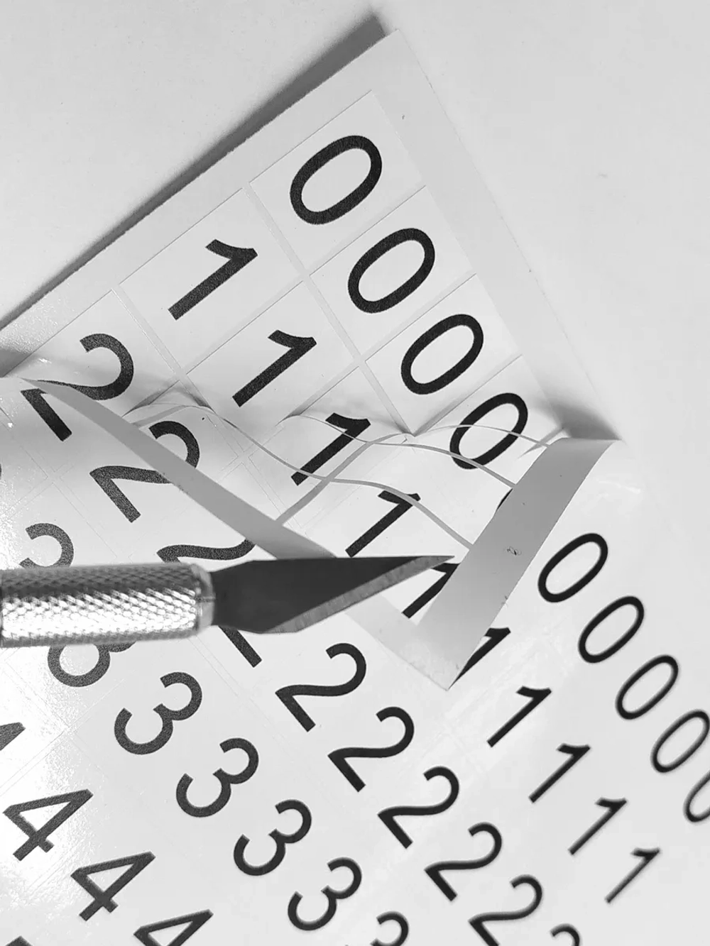Наклейки цифры от 0 до 9, прямоугольные 13*19мм