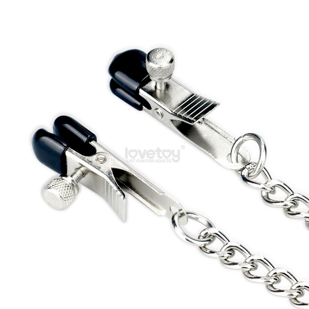 Серебристо-черный кляп с зажимами на соски Breathable Ball Gag With Nipple Clamp