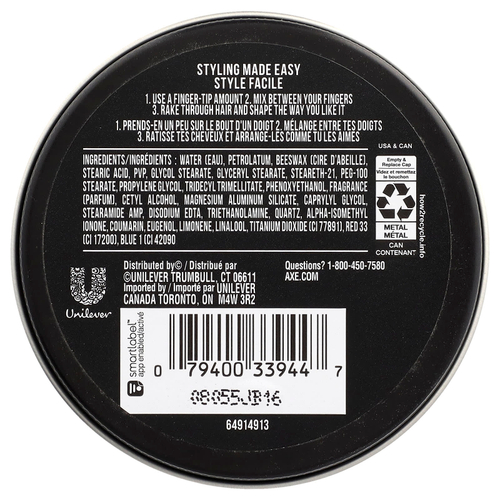 AXE, Messy Look™, гибкая паста, средняя фиксация и легкий блеск, 75 г (2,64 унции)