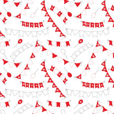 Seamless pattern with doodle objects and symbols of holiday