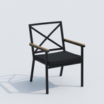 Обеденная группа Ideal Patio КАНА ФЕСТА  каркас карбон, стол стекло 220, ткань черная