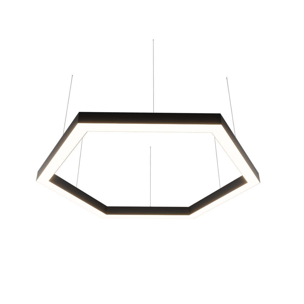 Светильник LED шестиугольный Hexa 342W D3080мм 4000К черный подвесной IP40