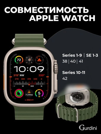 Ремешок Ocean band для Apple Watch 38/40/41 mm Green