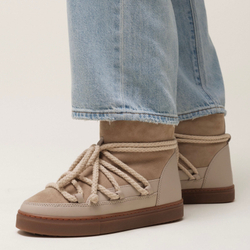 Высокие комбинированные кеды INUIKII Sneaker Classic Beige на меху