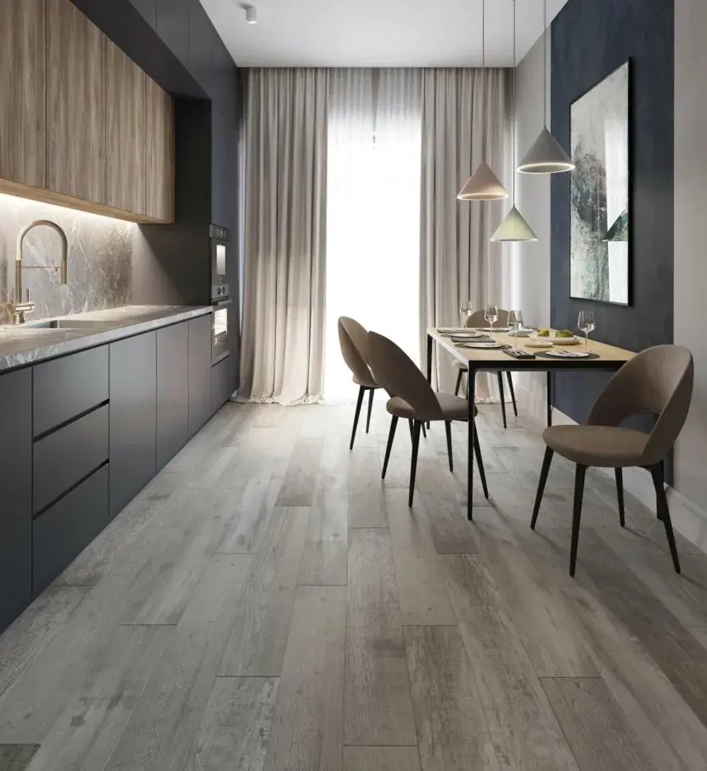 Каменный SPC ламинат AlixFloor City Line Дуб кенийский светло-коричневый