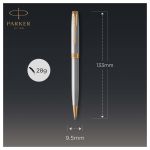 Ручка шариковая Parker "Sonnet Stainless Steel GT" черная, 1,0мм, поворот., подарочная упаковка