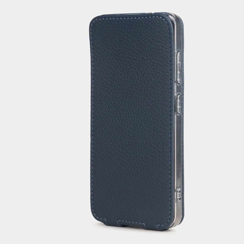 Чехол для Samsung Galaxy S25 из кожи теленка, синего цвета