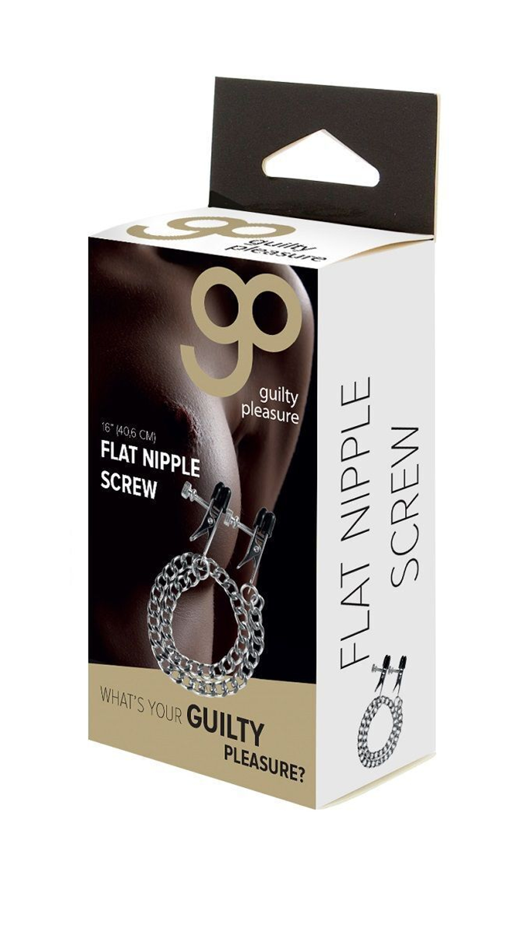 Регулируемые зажимы на соски Flat Nipple Screw с цепочкой (Цвет: серебро)