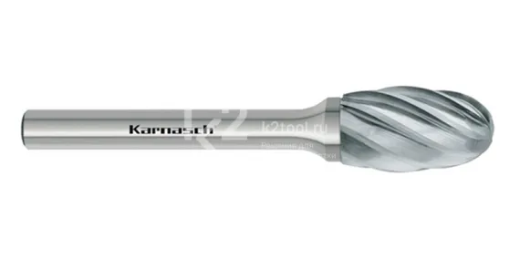 Борфреза твердосплавная Karnasch форма E, 3х6х3х38 мм, насечка HP-7 по алюминию, без покрытия, арт. 11.3045-010