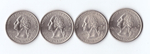 1/4 доллара США 2009 г. 4 шт. Разные. Медно-никель XF