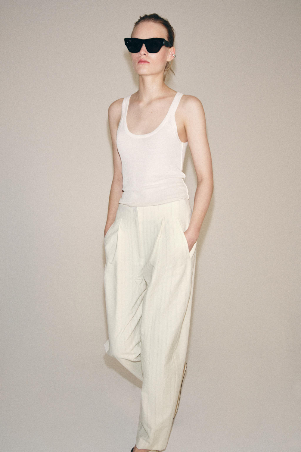 БРЮКИ BARREL В ПОЛОСКУ — ZW COLLECTION — ZARA