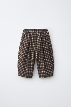 ZARA БРЮКИ BAGGY В КЛЕТКУ, ШОКОЛАДНЫЙ