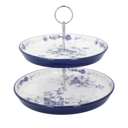 Kitchen Craft London Pottery 26 см 1-ярусный стеклянный поднос Голубая роза EAN 5057982075347
