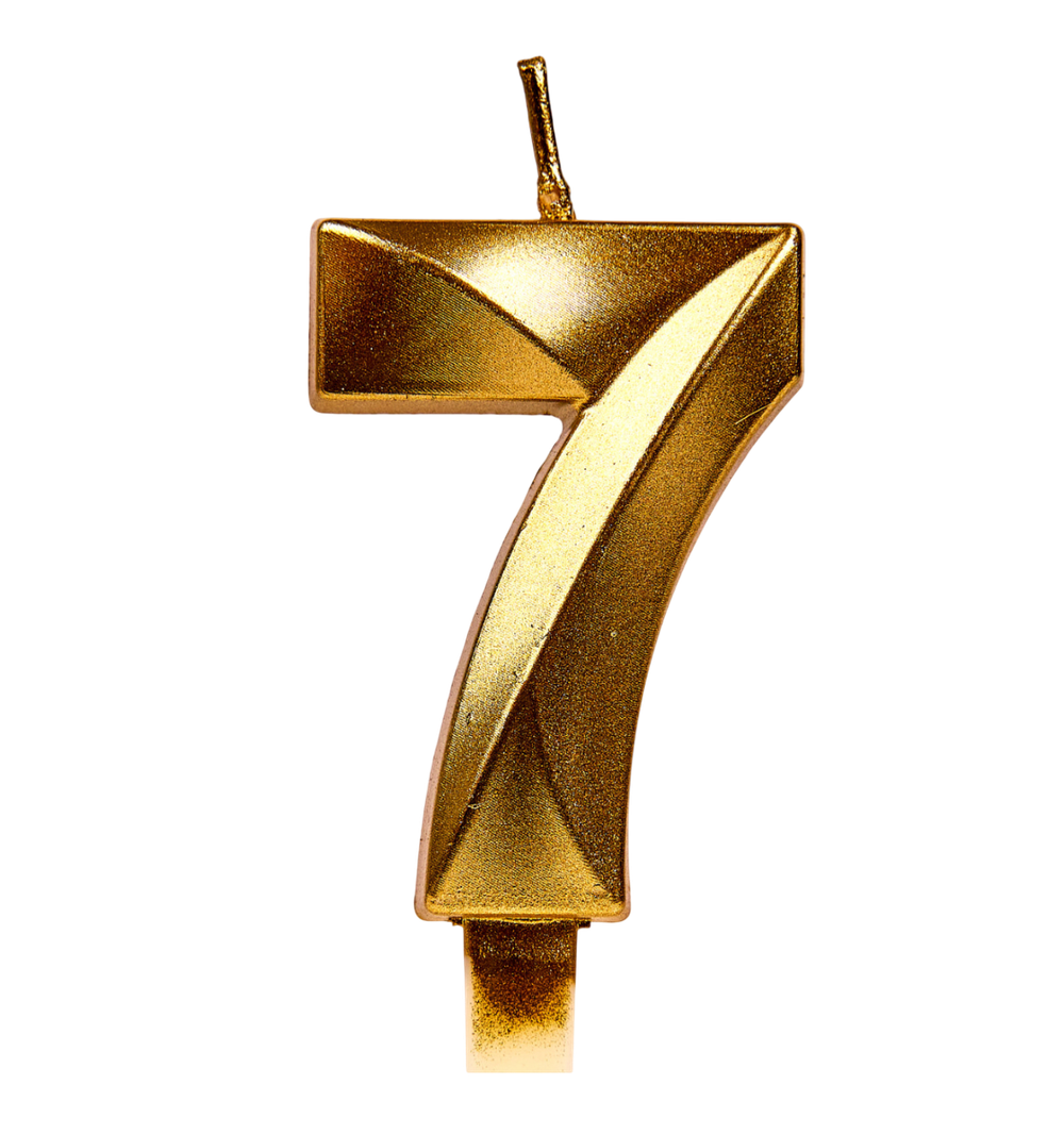 Свечи для торта, цифра 7 (золото, 5 см)