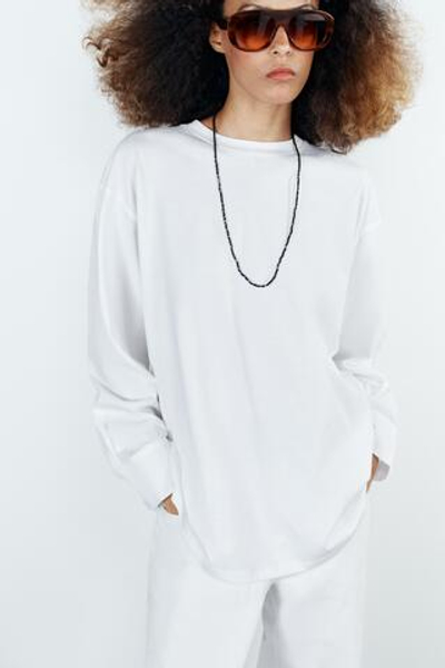 КОМБИНИРОВАННАЯ ФУТБОЛКА С ДЛИННЫМИ РУКАВАМИ — ZARA