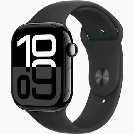 Умные часы Apple Watch S10 42 мм, Jet Black Aluminium, Black Sport Band - S/M