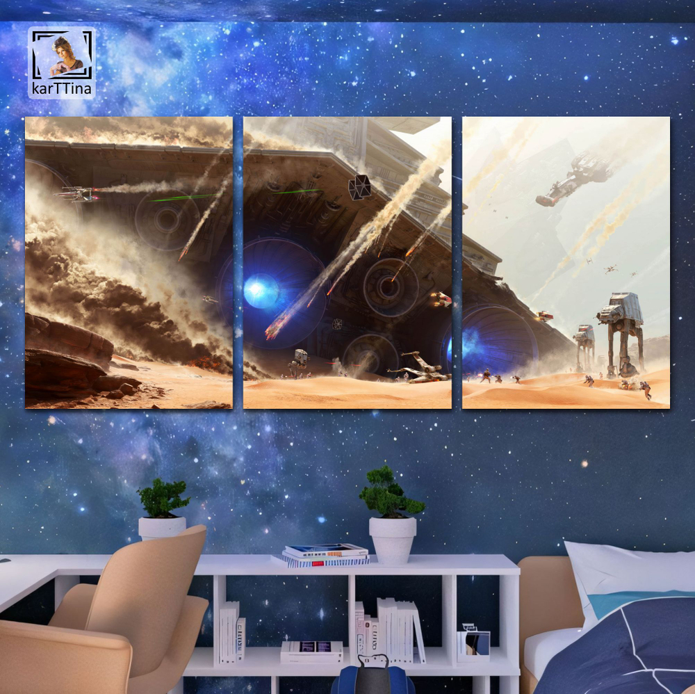 Картина на стену модульная Starfield, 150 см х 70 см