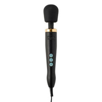Мощный черно-золотистый вибратор-вонд 37см Doxy Die Cast Extra Powerful Massage Wand Vibrator Black Gold